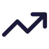 An outline icon of an upward-trending line chart, symbolizing career growth.