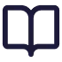 An outline icon of an open book, representing learning and development.