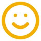 Smiley face icon representing happiness and community