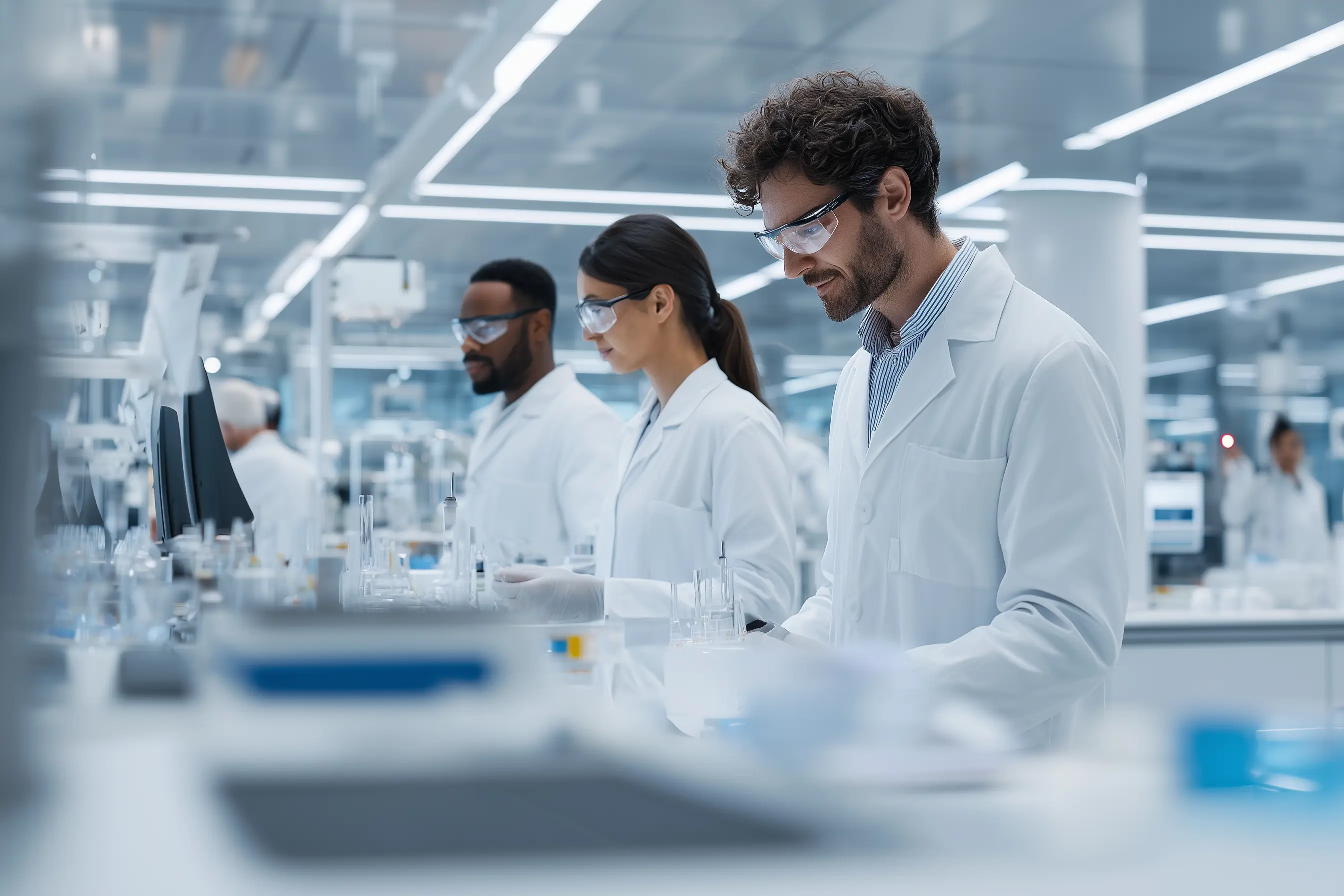 Un groupe de chercheurs dans un laboratoire