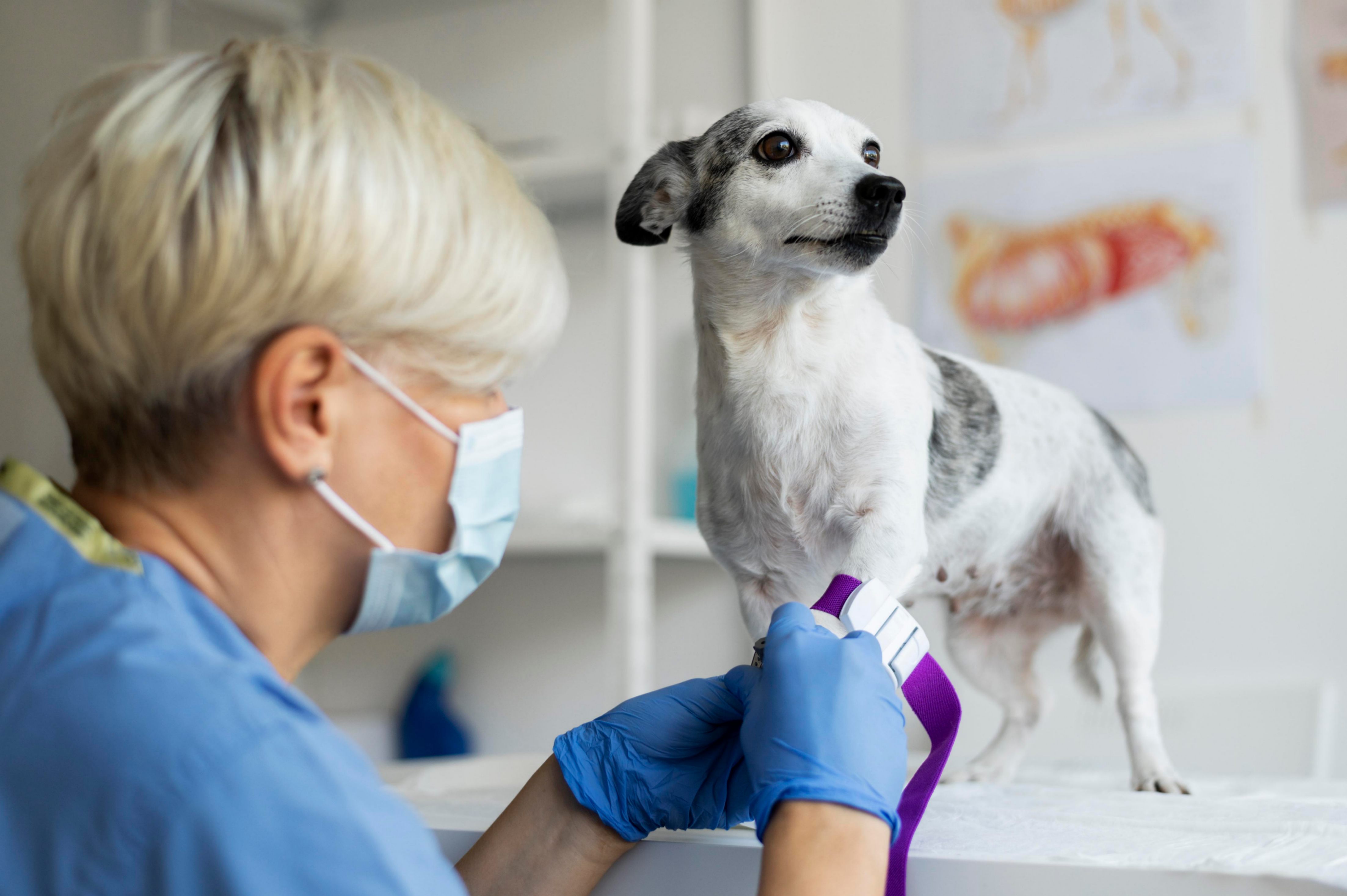 Don de sang par un petit chien courageux