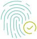 Fingerprint with checkmark.