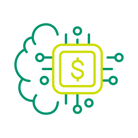 An icon with a cloud and a dollar sign.