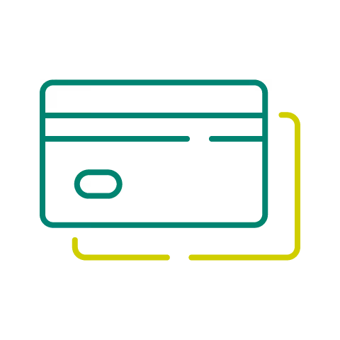 Two credit card icons.