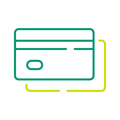 Two credit card icons.