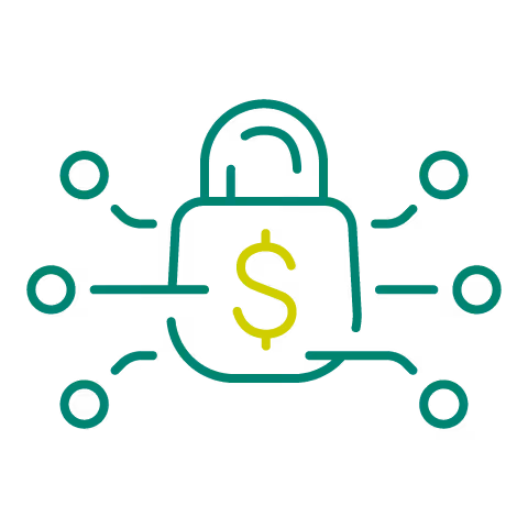 Padlock with dollar sign.