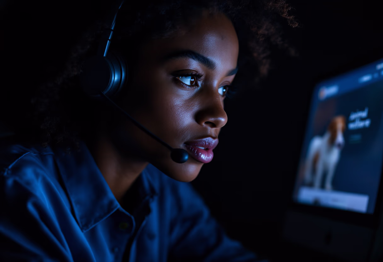 image of customer support interaction for an animal welfare nonprofit