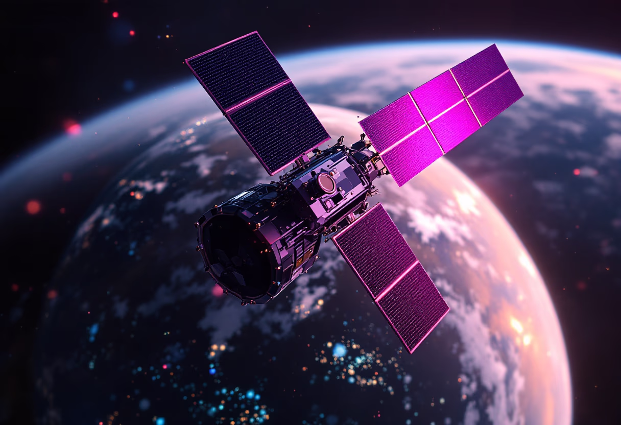 image of a satellite orbiting earth