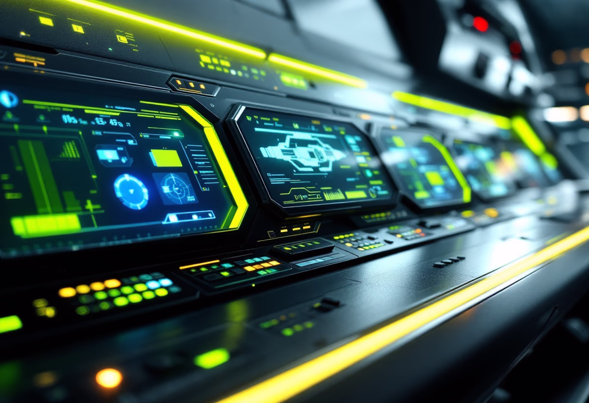 image of state-of-the-art ship control panels for a maritime service