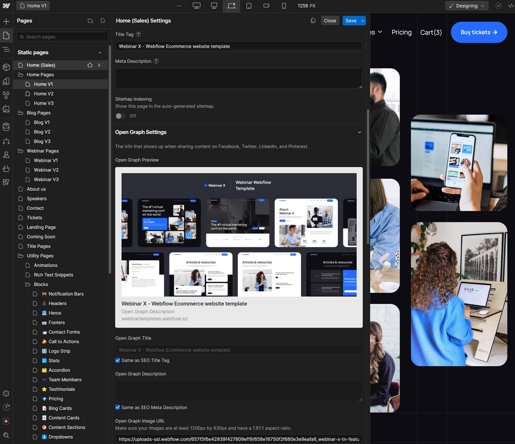 Webinar X Webflow Template And Ui Kit - Seo