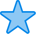 Blue five-pointed star icon.