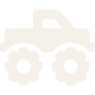 Simplified icon of a monster truck with large wheels.