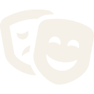 Icon of two theatre masks, one sad and one happy, representing drama and performing arts.