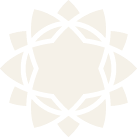 Abstract symmetrical floral design with eight petals and geometric shapes in light beige.