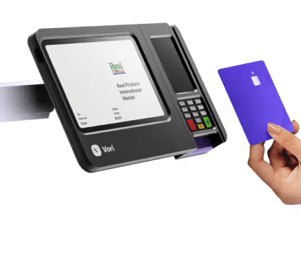 Vori card terminal accepting a tap payment