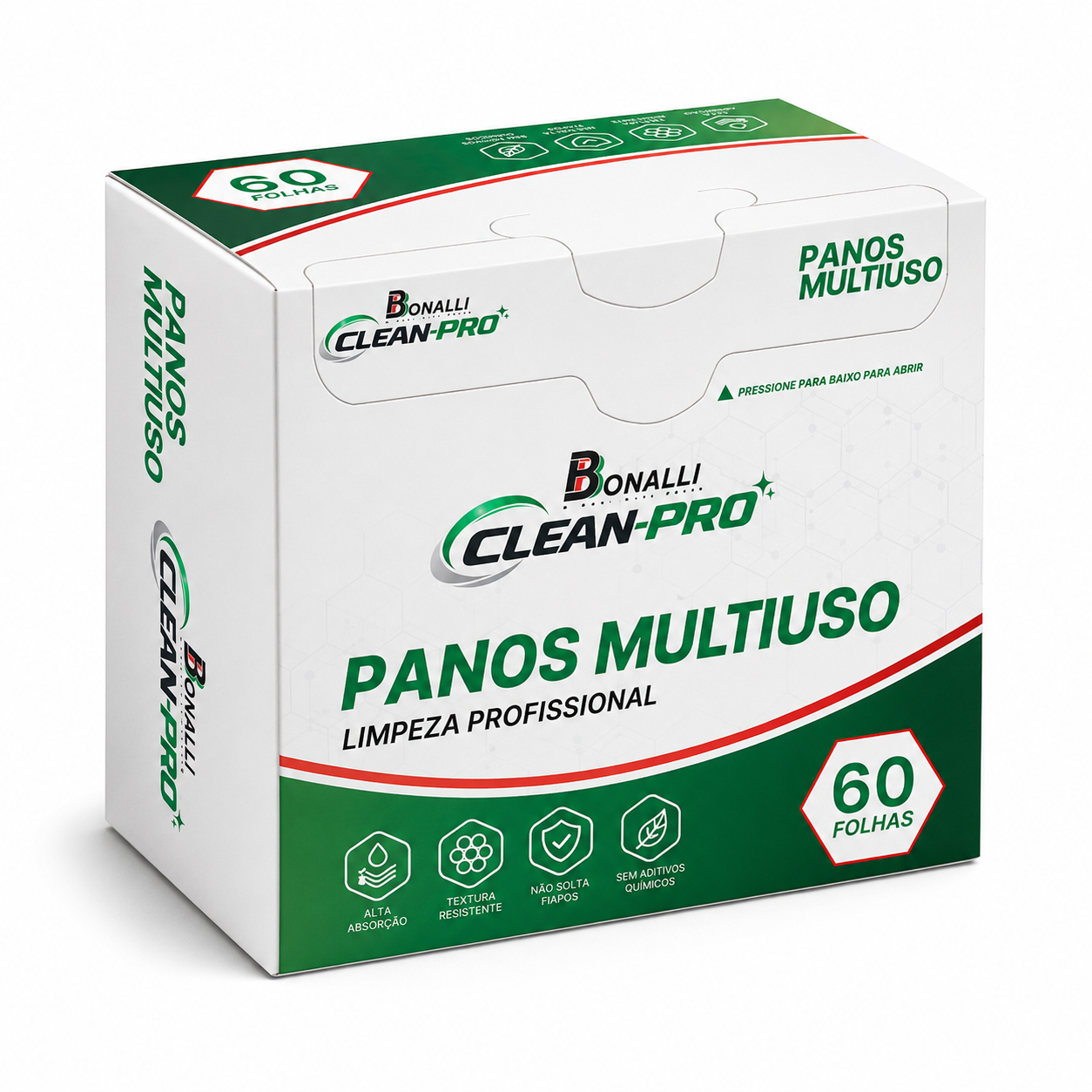 Caixa Bonalli Clean Pro de panos multiuso