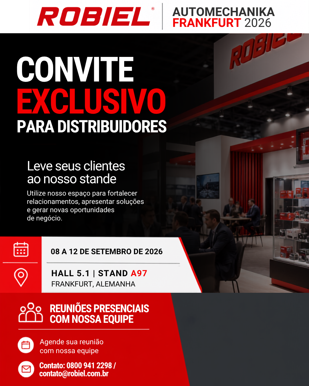 Convite da Robiel para feira em Frankfurt