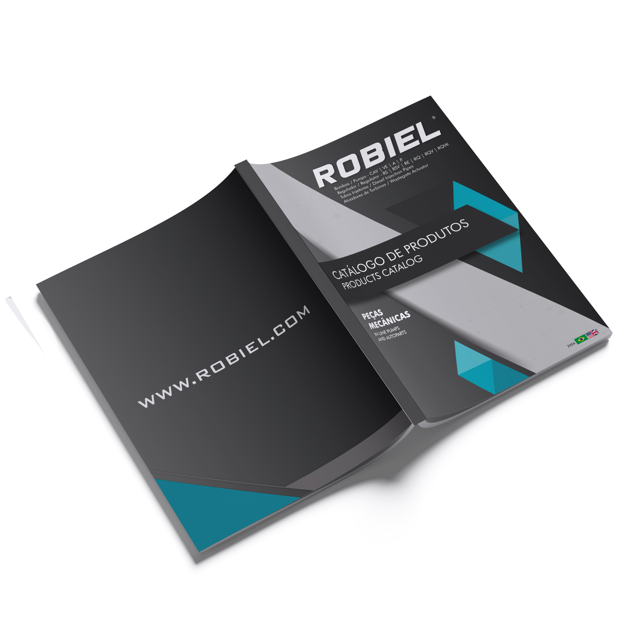 Catálogo de peças mecânicas da Robiel em perspectiva