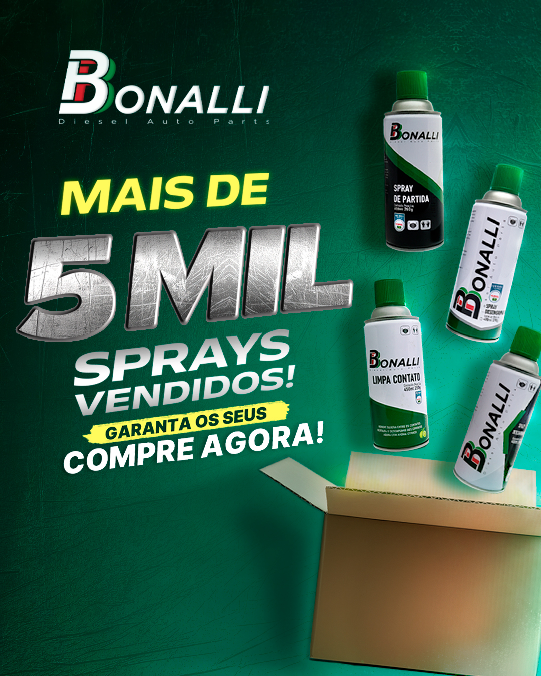 Campanha Bonalli celebrando mais de cinco mil sprays vendidos