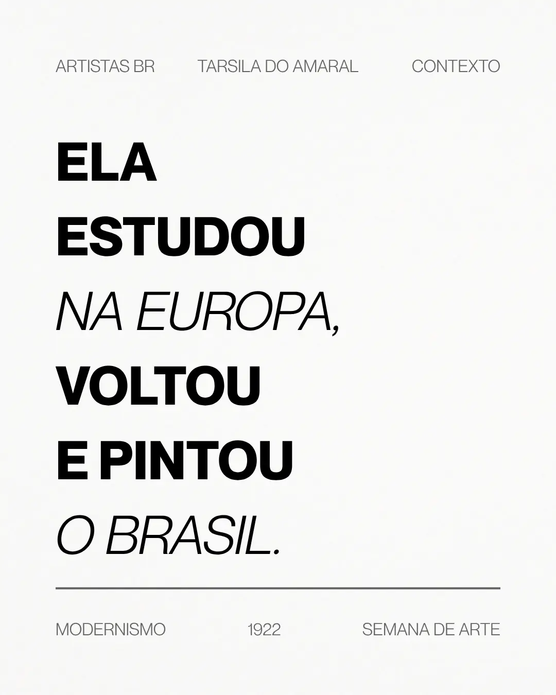 Página três do carrossel sobre Tarsila do Amaral