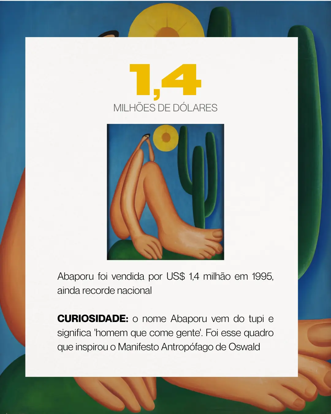 Página quatro do carrossel sobre Tarsila do Amaral