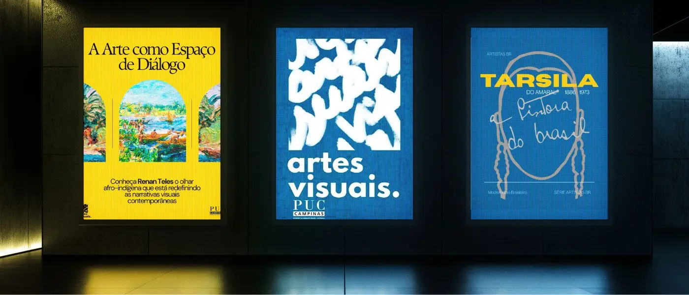 Identidade aplicada em painéis de exposição