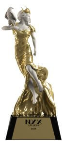 The gold NYX Awards statuette