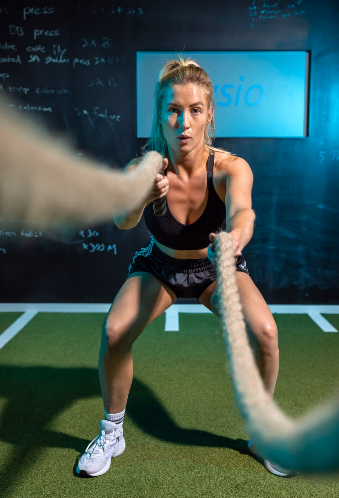 Smiling man in an orange patterned sweater sitting indoors with arms crossed.