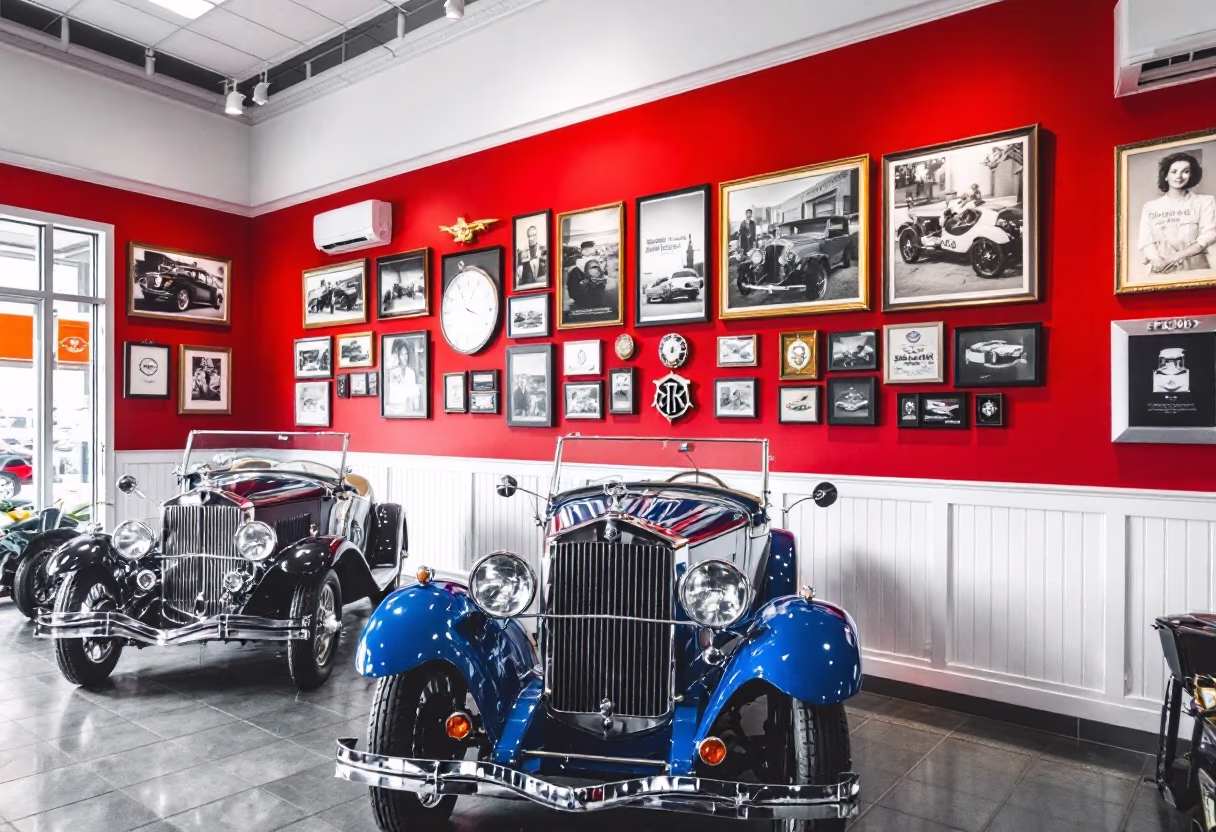 image of dealership history wall