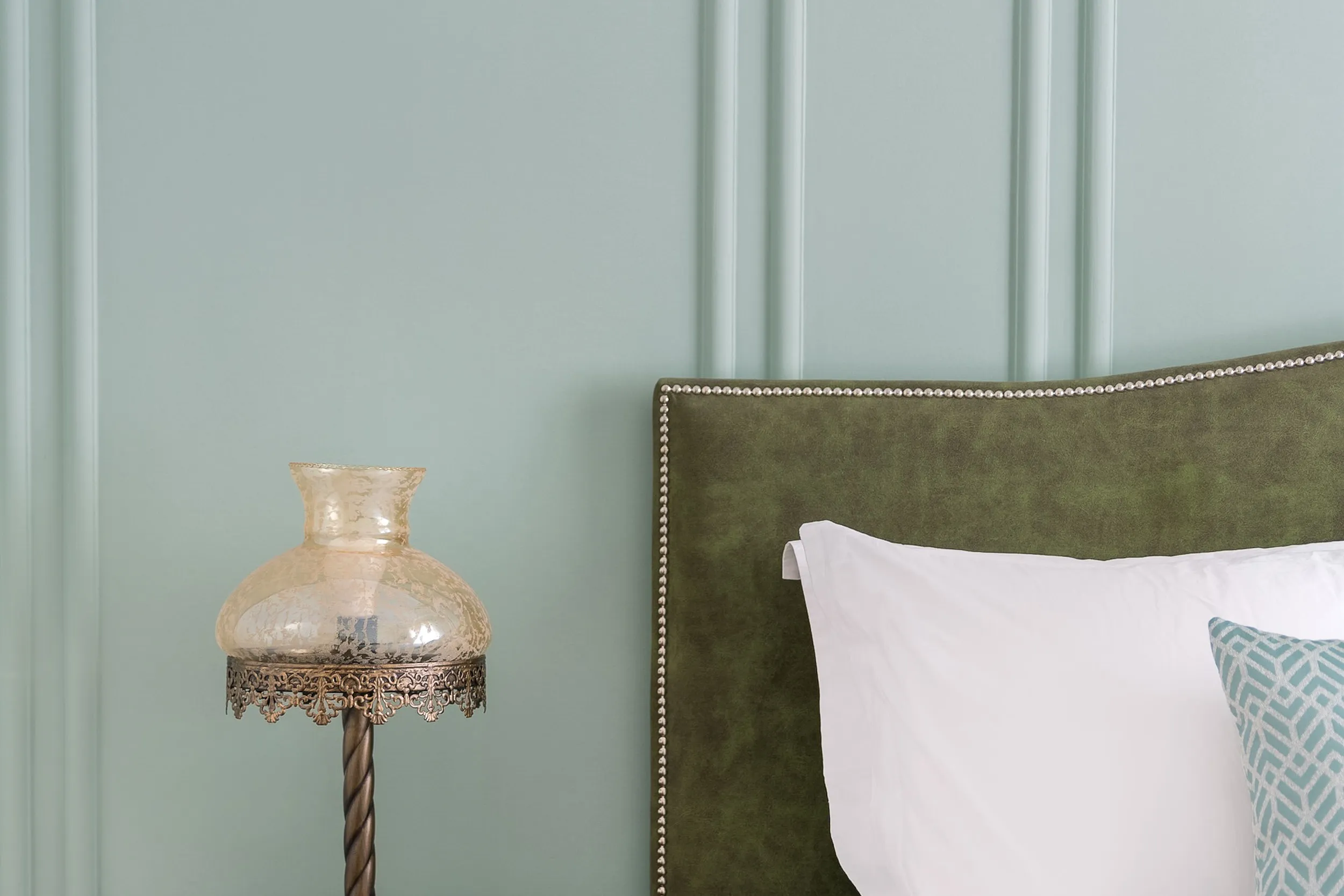Bedroom detail in a boutique Halo Collection apartment in Athens