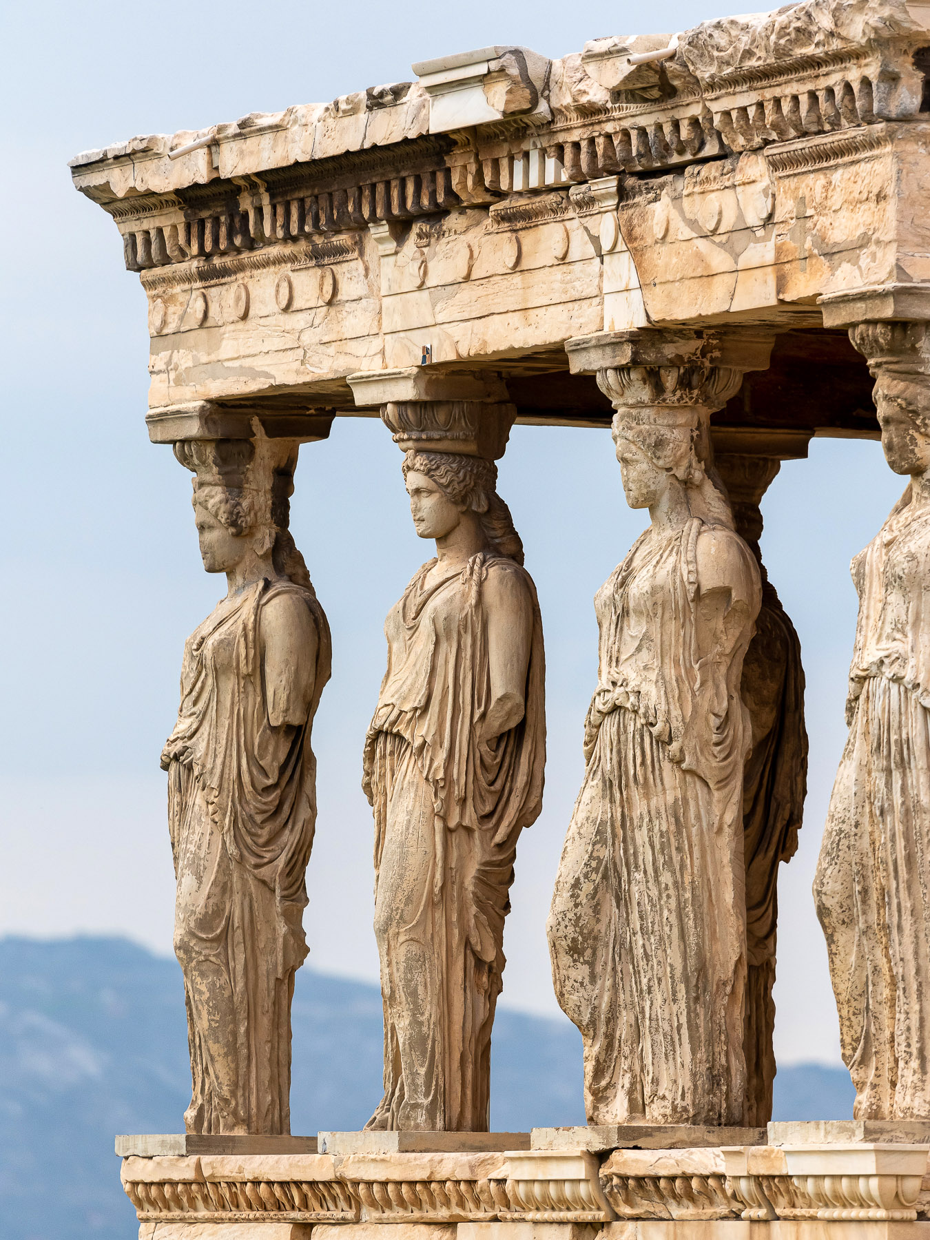 Caryatids at the Acropolis in Athens Greece