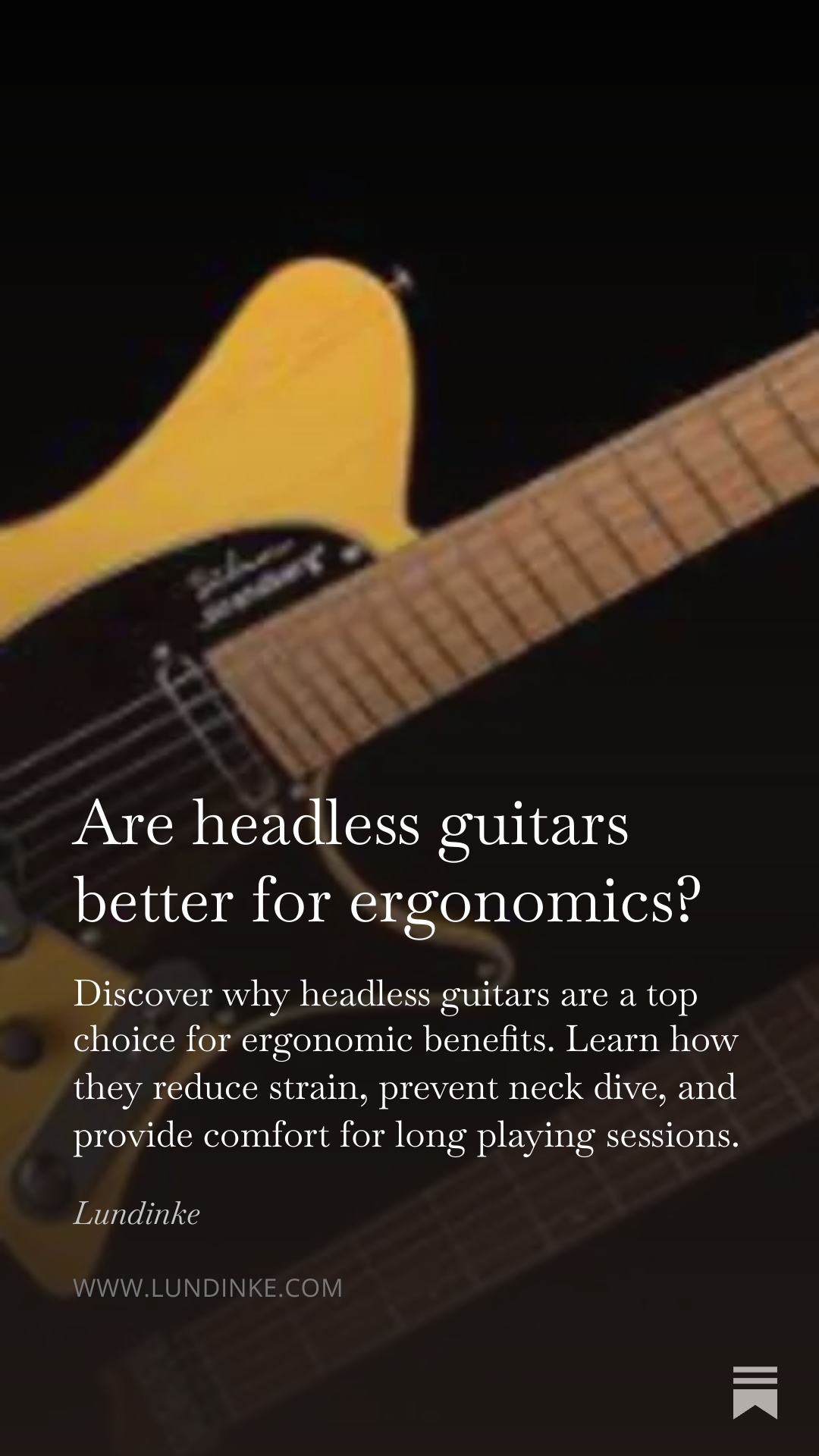 Headless guitars and ergonomics