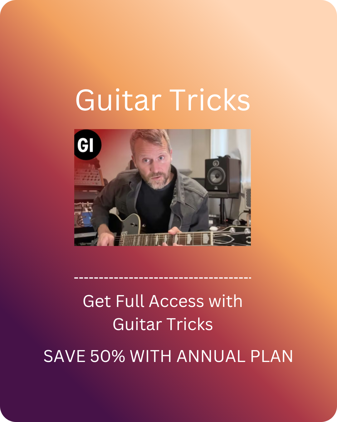 Guitar Tricks Savings on Annual Plan