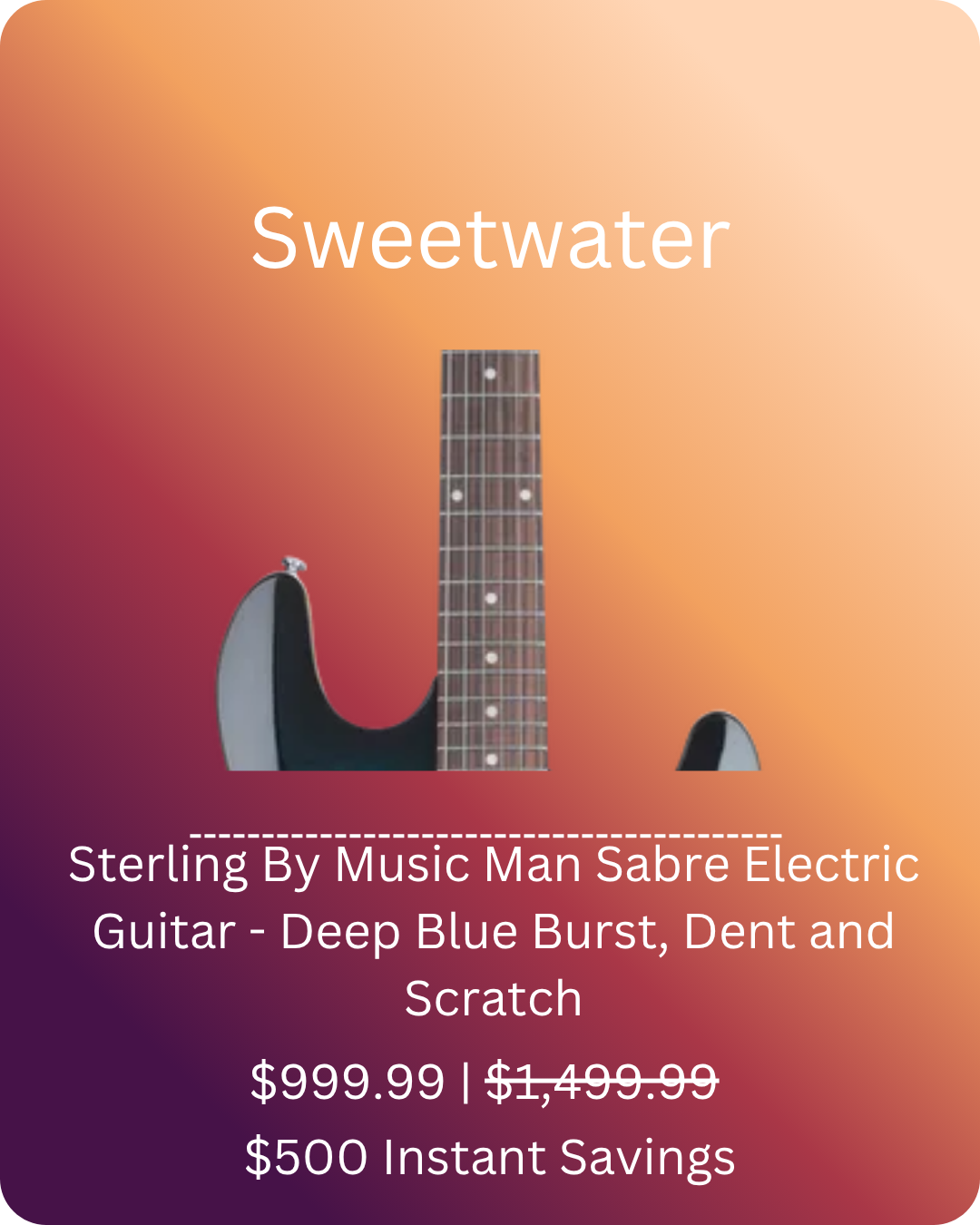 Sweetwater - Sterling by Music Man