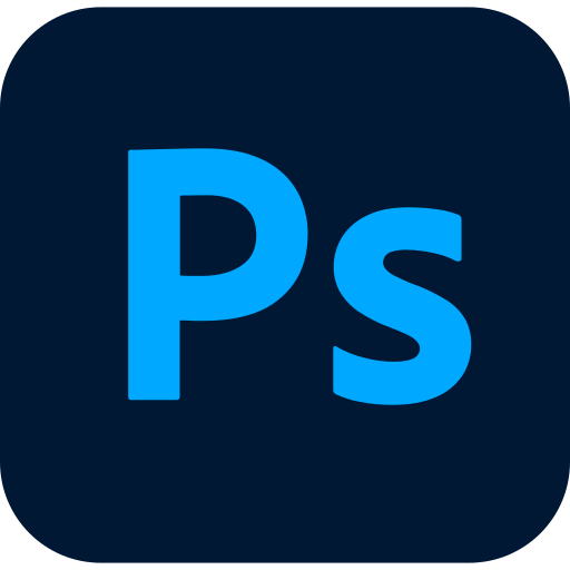 Adobe Photoshop application icon with blue 'Ps' letters on a dark blue rounded square background.