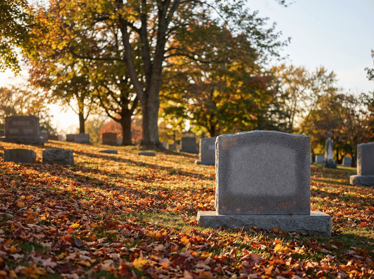 image of headstones for a cemetery and funeral home