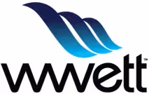 WWETT logo with stylized blue wave design above text