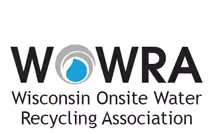 Logo for the Wisconsin Onsite Water Recycling Association featuring a water droplet inside the letter O