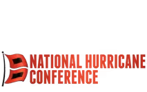 National Hurricane Conference logo with red stylized hurricane symbol and text on white background