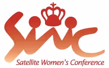 Satellite Women's Conference logo with crown above stylized letters SWC