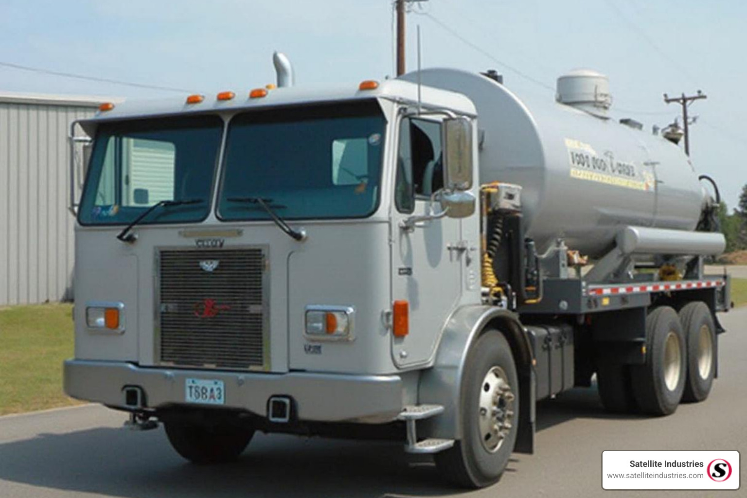 vacuum truck with key components labeled - how to operate a vacuum truck