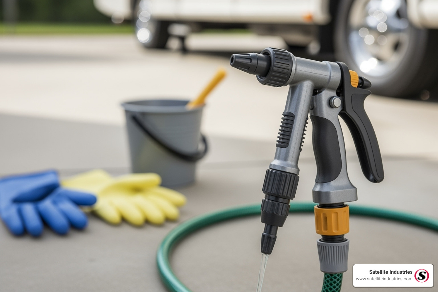 cleaning accessories like a tank rinser wand - rv septic tank portable