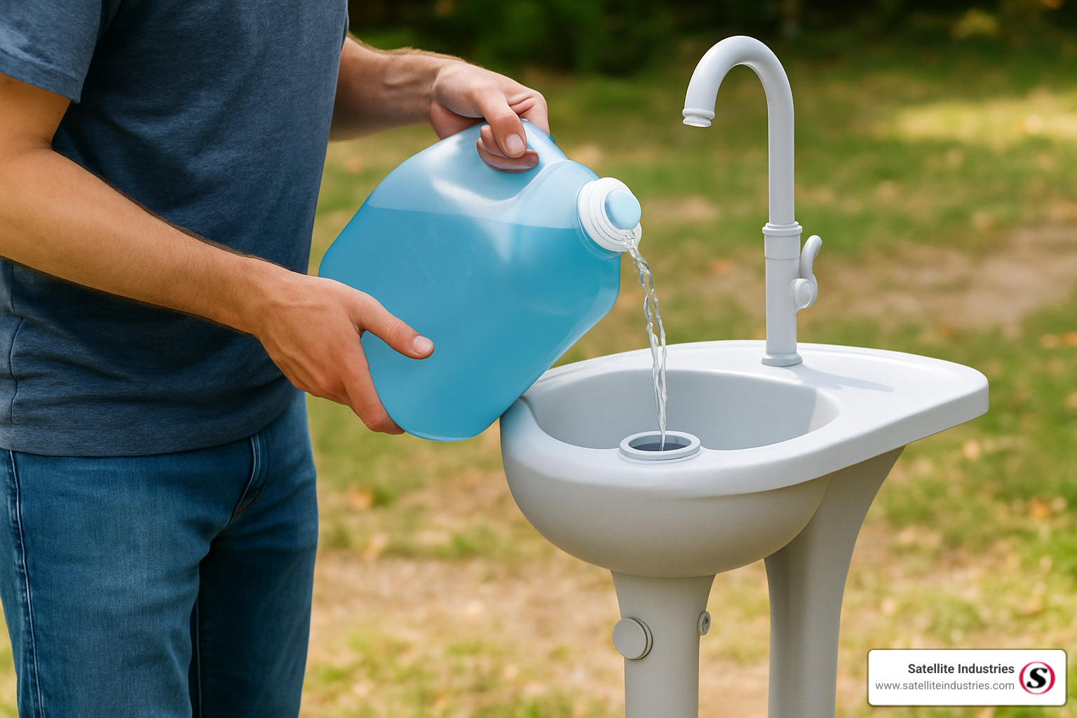 filling fresh water tank in portable sink - portable sink with water tank