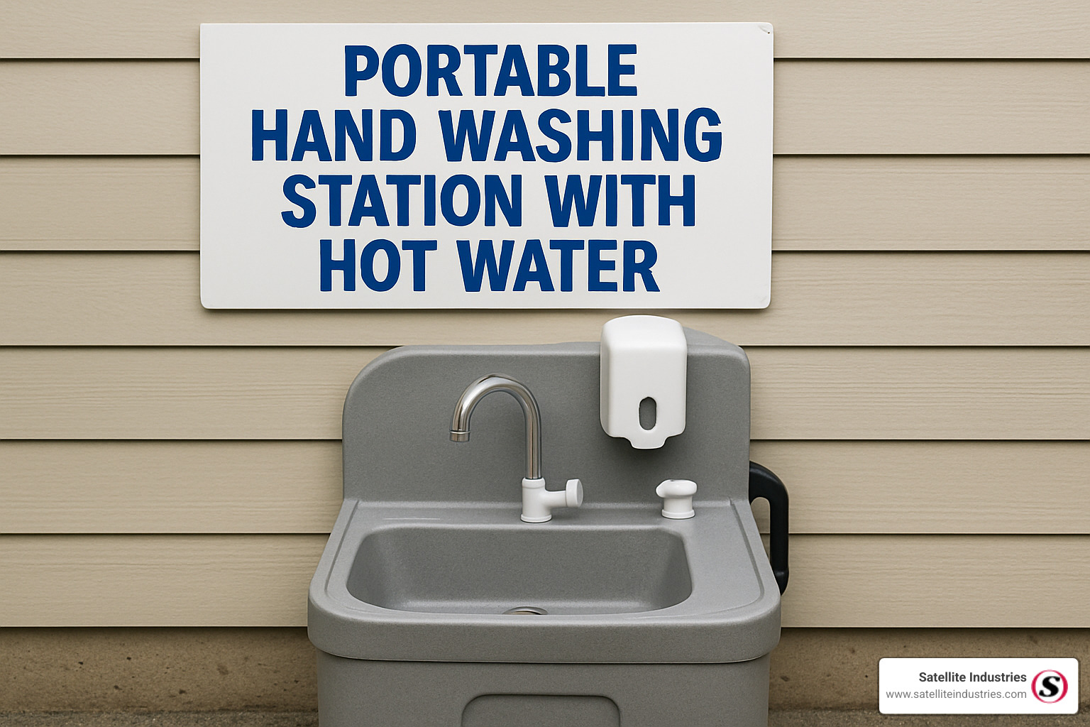 setup steps demonstration - portable hand washing station with hot water
