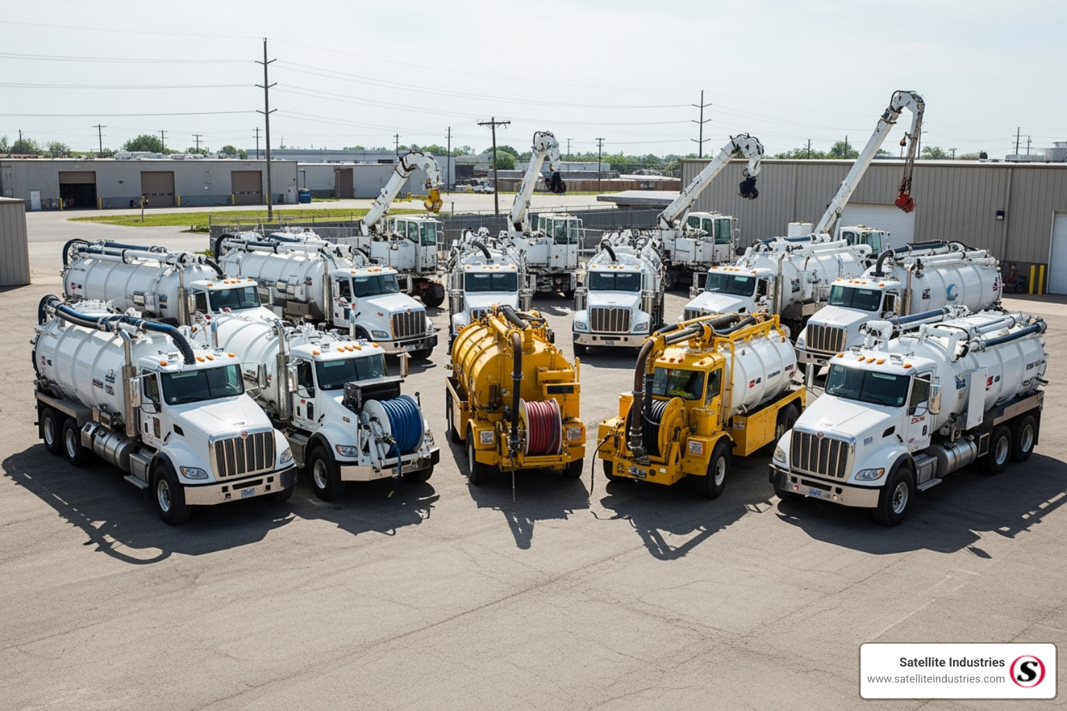 fleet of diverse vacuum trucks - vac truck services
