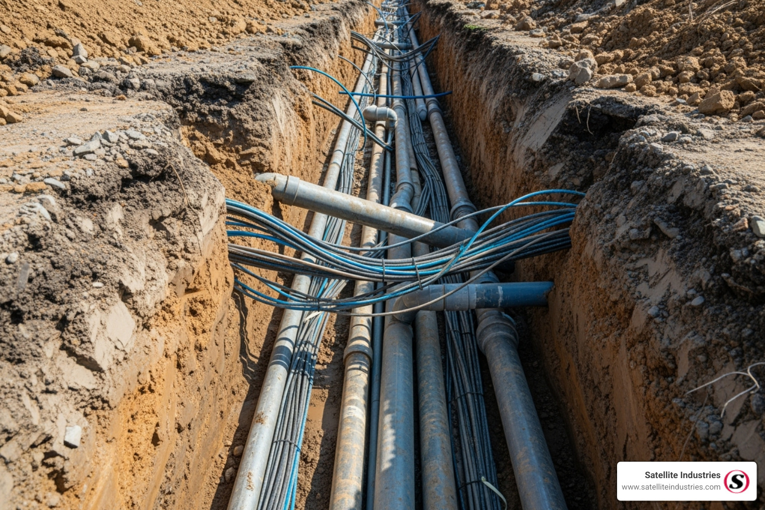 buried pipes safely exposed by hydro-excavation