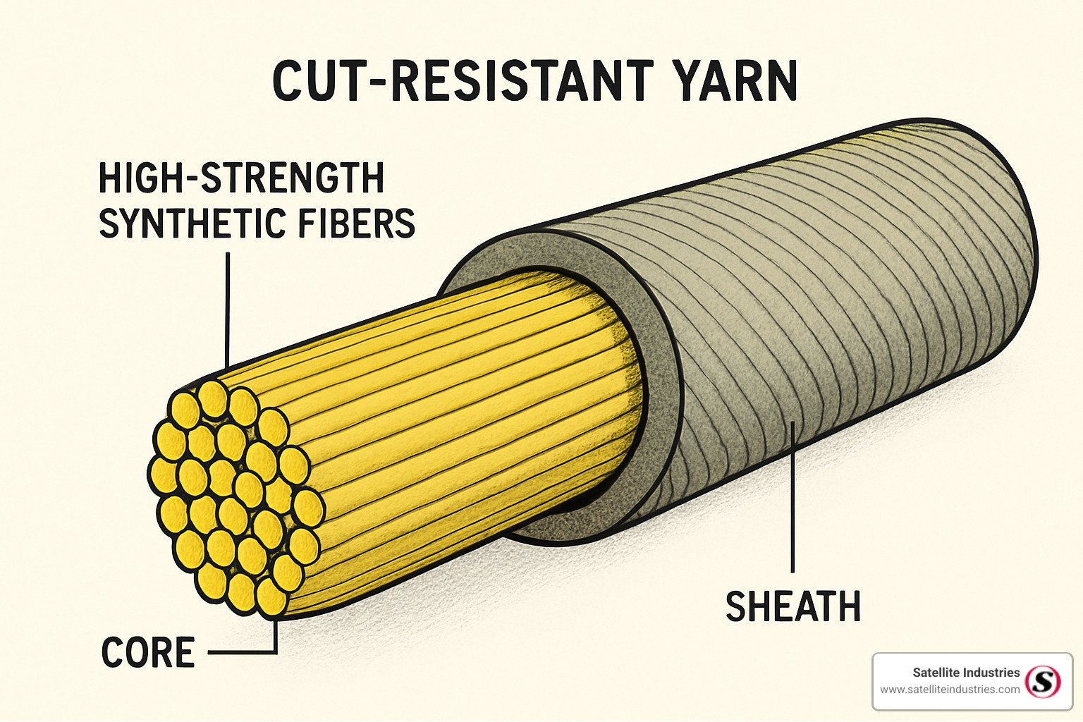 cut-resistant yarn cross-section - Lightweight protective clothing