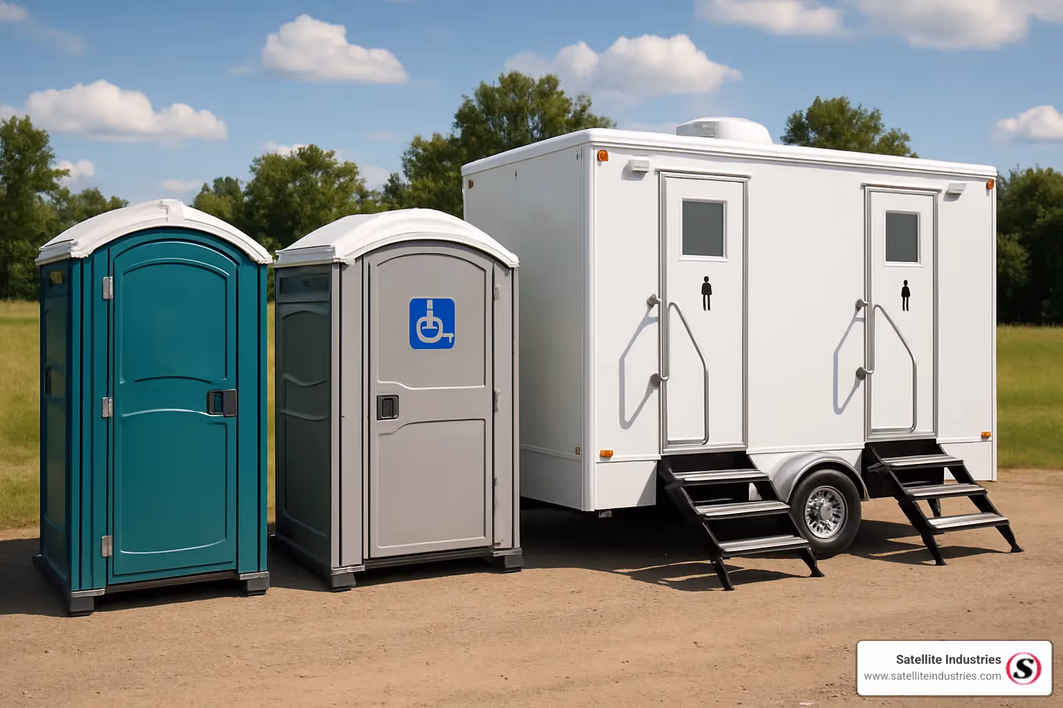 different types of portable restrooms from standard to luxury - portable restrooms