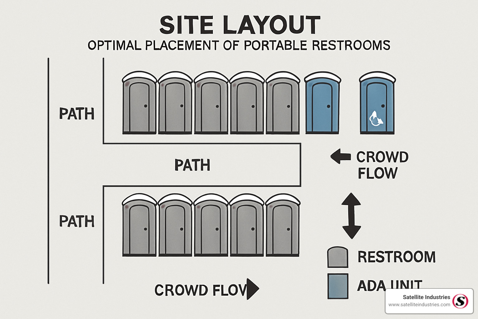 site layout diagram for portable restroom placement - portable restrooms