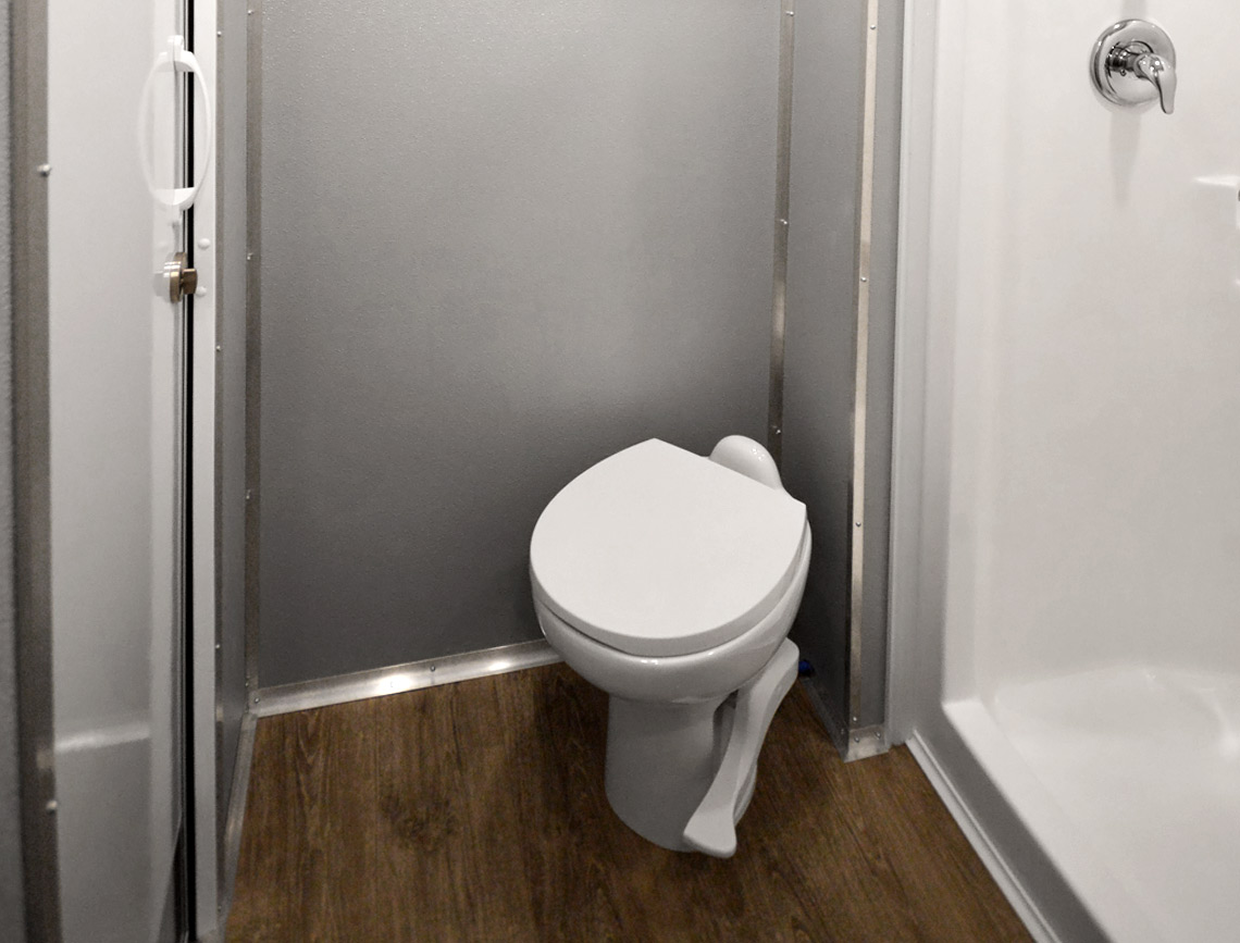 Interior Stalls of Shower Trailer - portable shower units